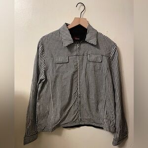 Lana Sport size 10 women’s black-and-white checked jacket.